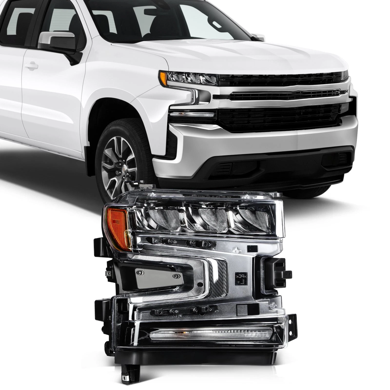 Optico derecho chevrolet silverado 2019 2020 2021 2022 2023 2024