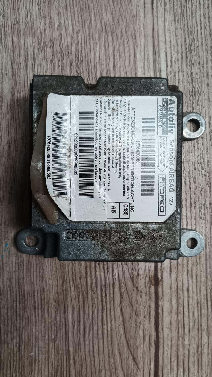 Modulo de airbag (cajetin) fiat fiorino city