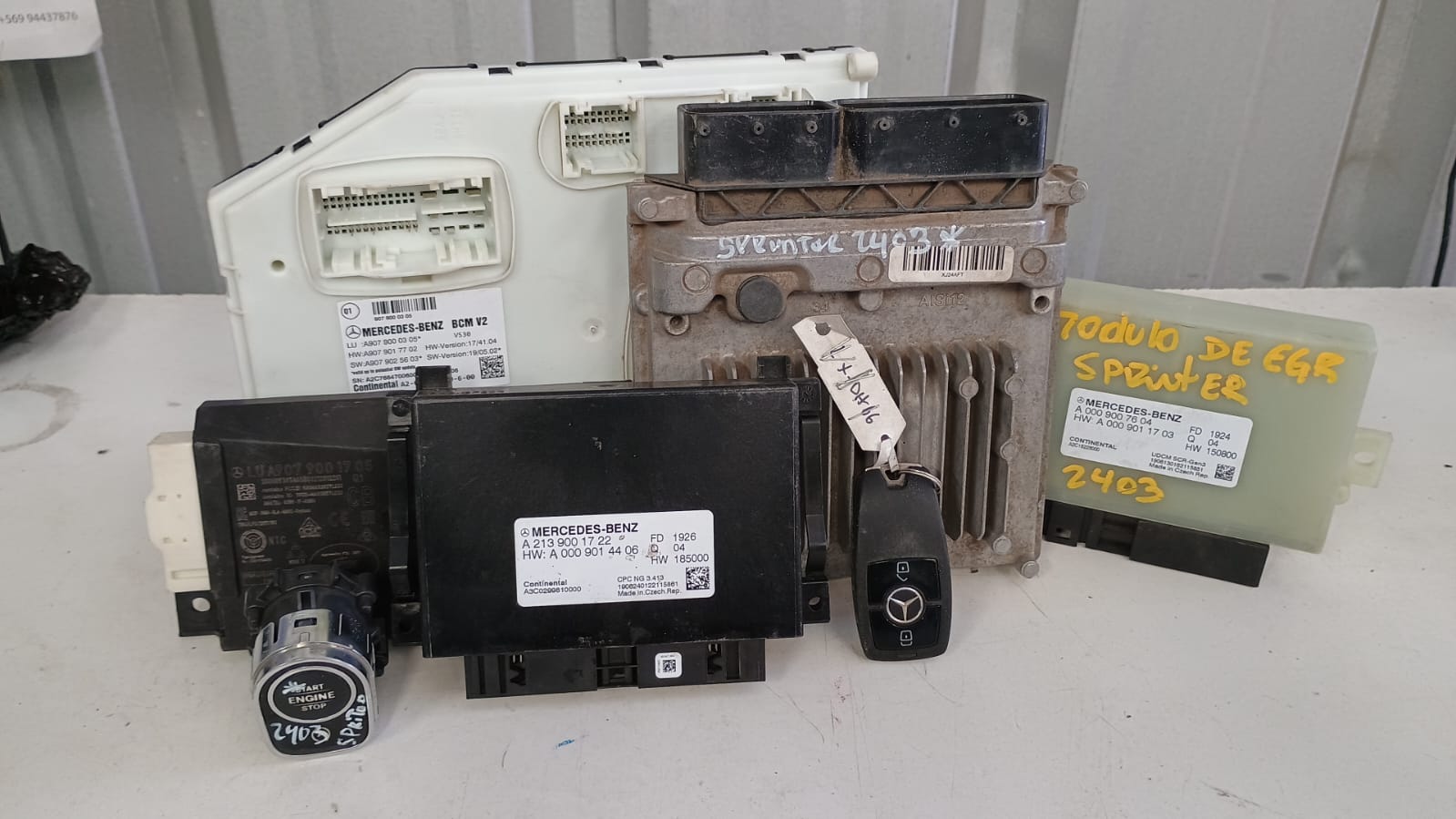 Kit de encendido (chapa llave modulos computador) mercedes benz sprinter