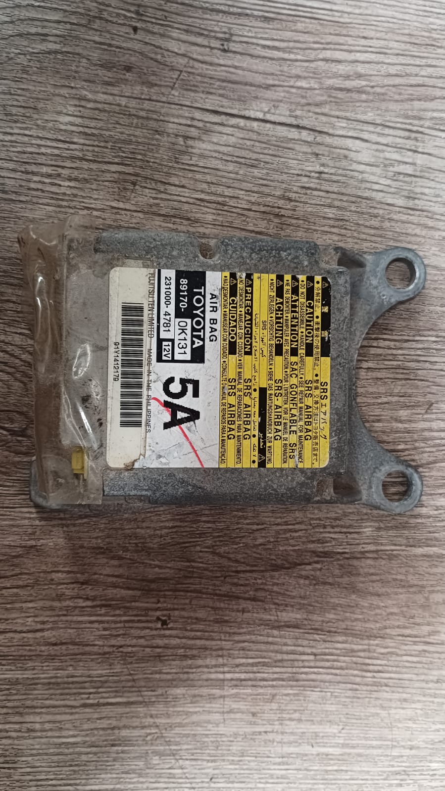 Modulo de airbag (cajetin) toyota hilux 2012 2013 2014 2015