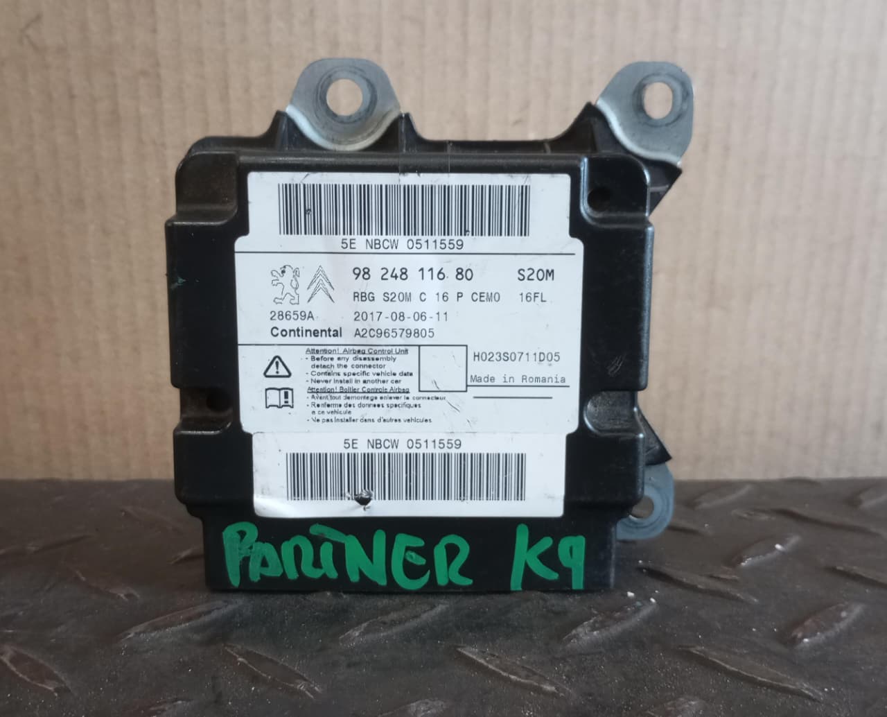 Modulo de airbag (cajetin) peugeot partner 2019 2020 2021 2022 2023