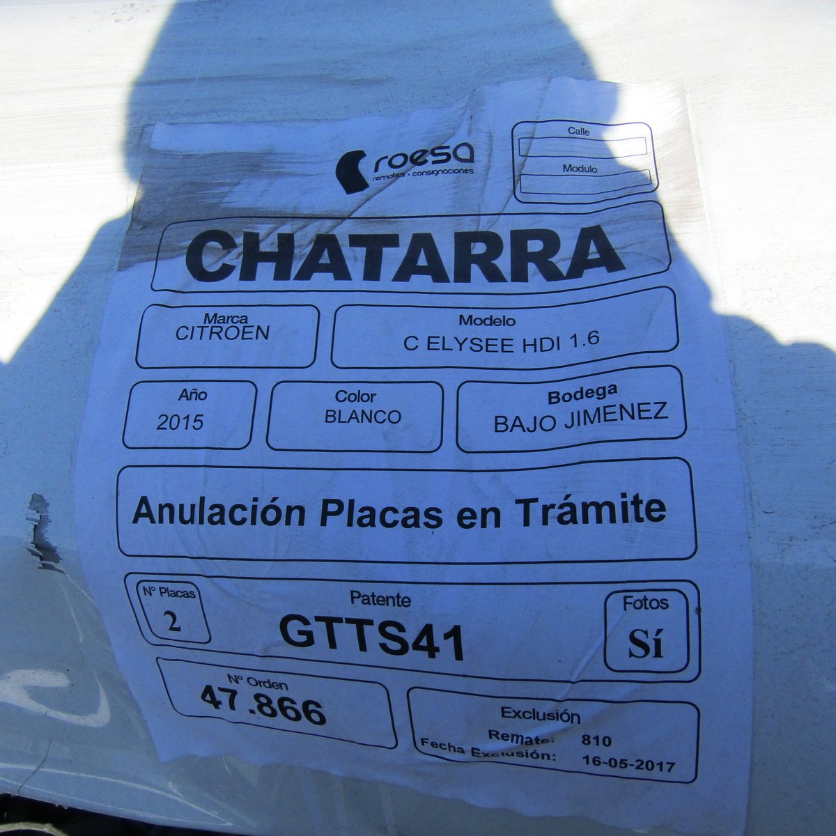 Desarme CITROEN CELYSEE 2015